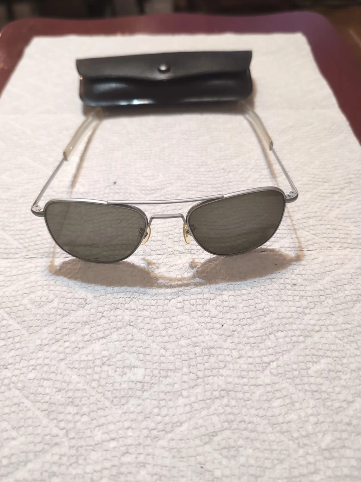 VINTAGE AMERICAN OPTICAL AO AVIATOR PILOT SUNGLASSES 5 1 2" F16 Fighter Pilot