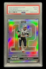 2020 panini playoff #BTN4 tom brady; silver SP behind numbers prizm PSA 9
