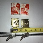 4pc STEEL LETTER BOX LOCK PO LOCK - 2 FLAT KEY -  VINTAGE OLD STOCK SHELL # 124 — photo 1