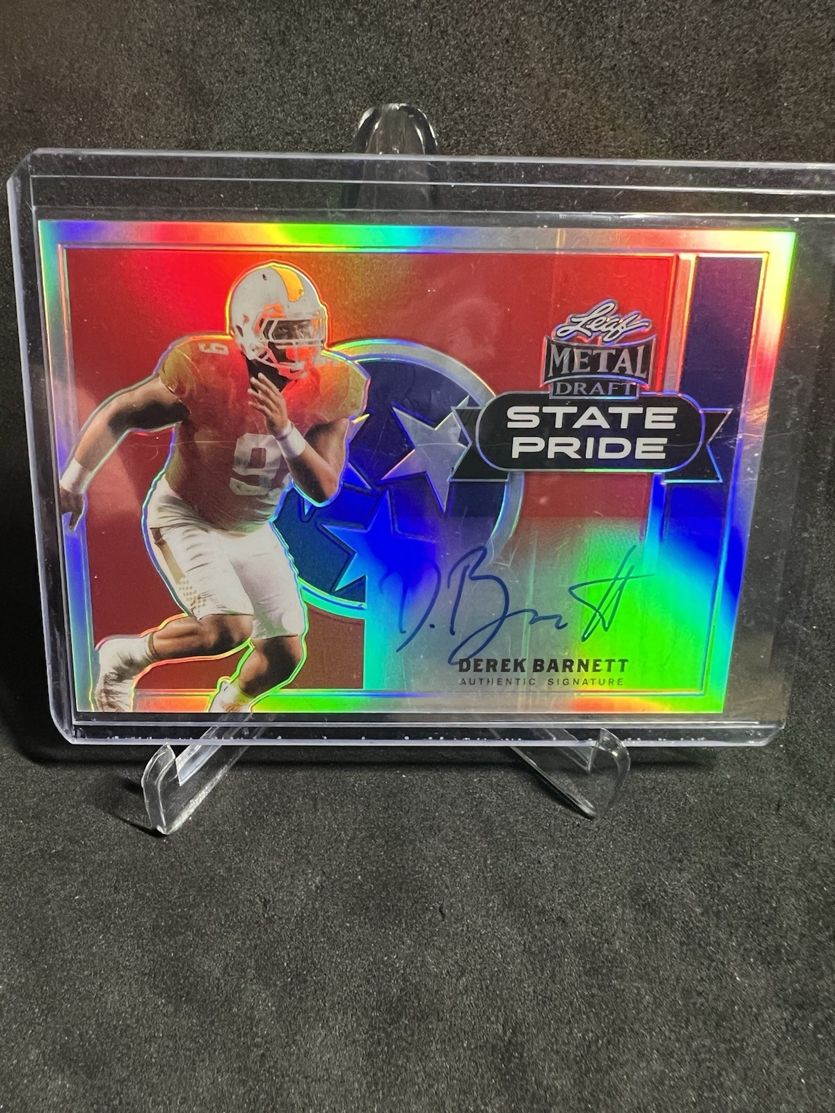 Derek Barnett Leaf Metal Draft State Pride Autographs #DB1 Base
