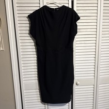 Simply Vera VeraWang Dress Womens Large Black Pencil Straight Casual Midi
