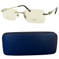 NEW ZELLINI LUNETTES ZL 1308 C2 55-18-145 Silver Rectangle Rimless Optical Frame