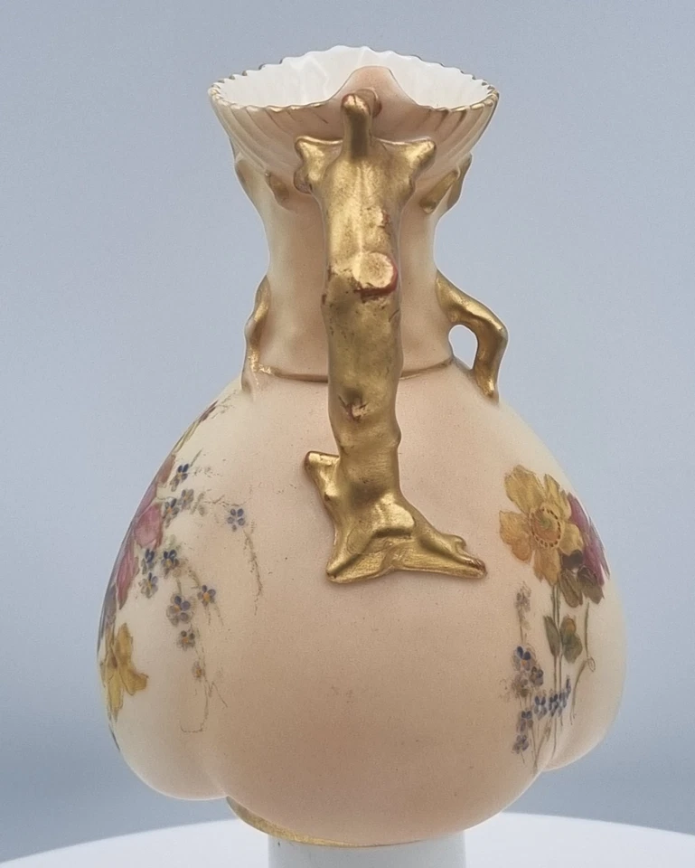 Royal Worcester blush ivory jug / vase shape 1507 dated 1899 - Image 4 of 4