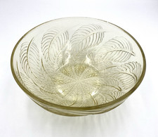 Chestnut Leaf Cutter Pressed Glass Molded Yellow After René Lalique »