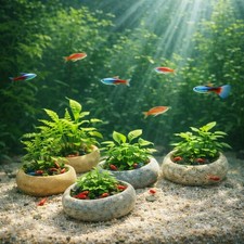 Aquarium Planter Bowl River Stone | Handmade ...