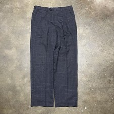 Vintage 70s Grey Fleck Pattern Pleated Trousers 33x30 1970s True Vintage