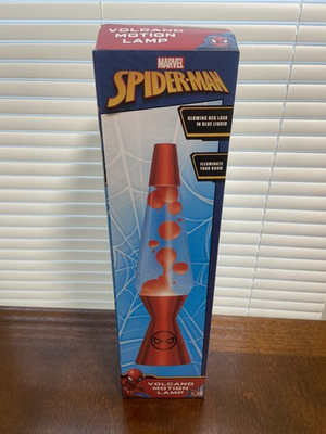 #ad #ad Spiderman 16quot; Motion Volcano Lava Lamp with Red Wax Blue Liquid amp; Red Base $66.95