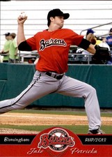 2013 Birmingham Barons Grandstand #15 Jake Petricka Northfield Minnesota MN Card