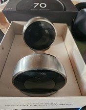 Nest Learning Thermostat Silver Black Circula...
