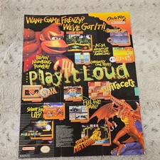 Vintage Nintendo Poster Star Fox Super Mario Donkey Kong Country Metroid SNES