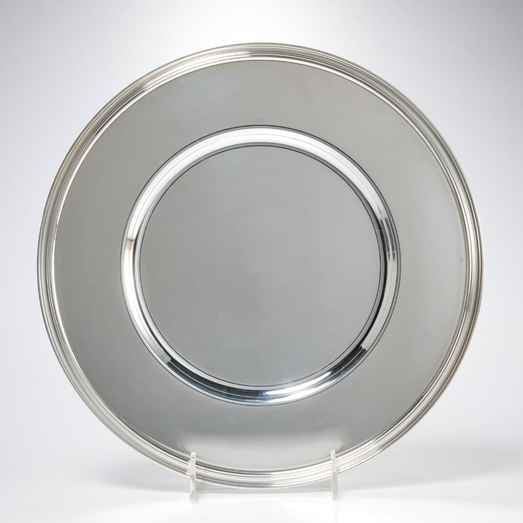 Christofle France Silverplate on Brass Charger Service Plate