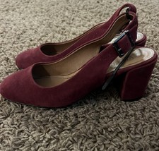 Vionic Nareen Wine Suede Slingback Pumps Womens Sz 5