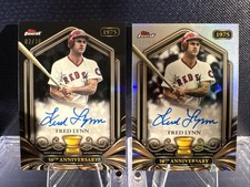 2026 Topps Finest Fred Lynn Auto Black /10 &amp; Refractor /50 Red Sox