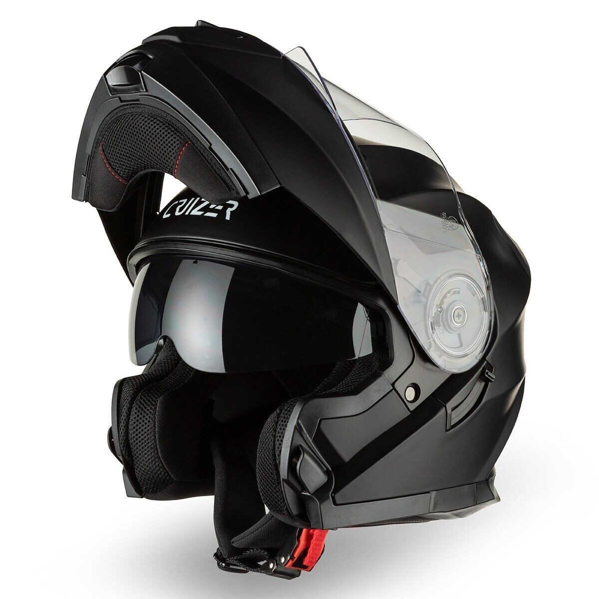 CRUIZER Casco Moto Scooter Modulare Omologato doppia visiera foto 3