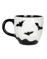 Halloween Fledermaus Tasse 400Ml – Gothic Keramik Becher Schwarz Weiß |