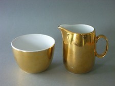 Royal Worcester Gold Glanz Milchkännchen & Zuckerdose