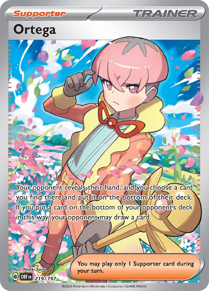Ortega Holofoil NM Ultra Rare Obsidian Flames 219/197