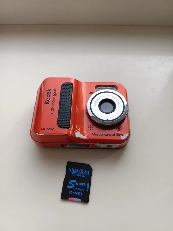 🔥RARE Orange Kodak Easyshare Sport C135 14.0MP camera🔥WORKing Full set READ! - Image 3 of 4