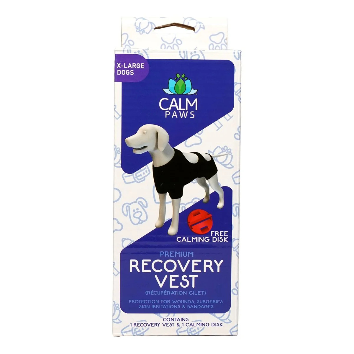 Calm Paws Behavior Support Calming Recovery Vest with Dog Calming Disc - X-Large