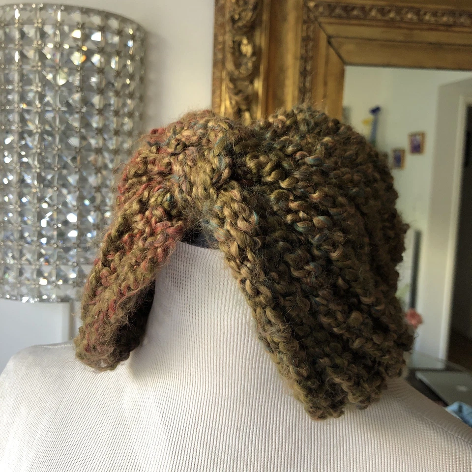 Bonnet Vintage En Laine Tricot Marron, Taille Unique - Photo 2/4