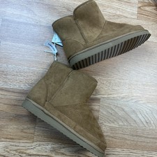 Old Navy Faux Suede Fur Lined Boots Girls Size 2 Brown NEW