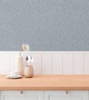 Vliestapete FischgräT Muster Textiloptik Struktur Blau Grau 79092-5 (2,91€/1Qm)