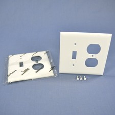 Pass & Seymour TP18-W White 2-Gang Toggle Duplex Unbreakable Wallplate Cover 2pc