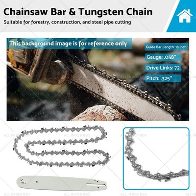 18'' .325 .058 72DL  Chainsaw Bar & Tungsten Chain Suitable For Efco Oleo Mac