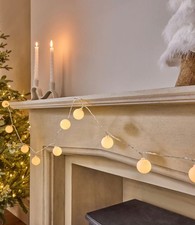 Set of 20 White LED Berry Line Lights by Next