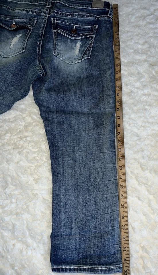 Capris Daytrip Virgo Distressed Desteñido Lavado Elástico Mujer’s Talla 32 Foto 3 de 4