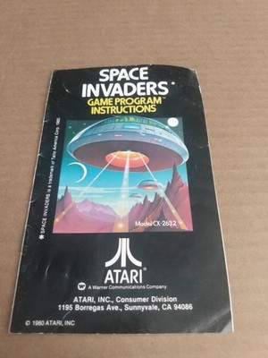 Atari Space Invaders Game Instruction Book Manual Only 