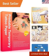 Easy Application DIY Temporary Tattoo Paper – 30 Sheets for Fun Custom Designs