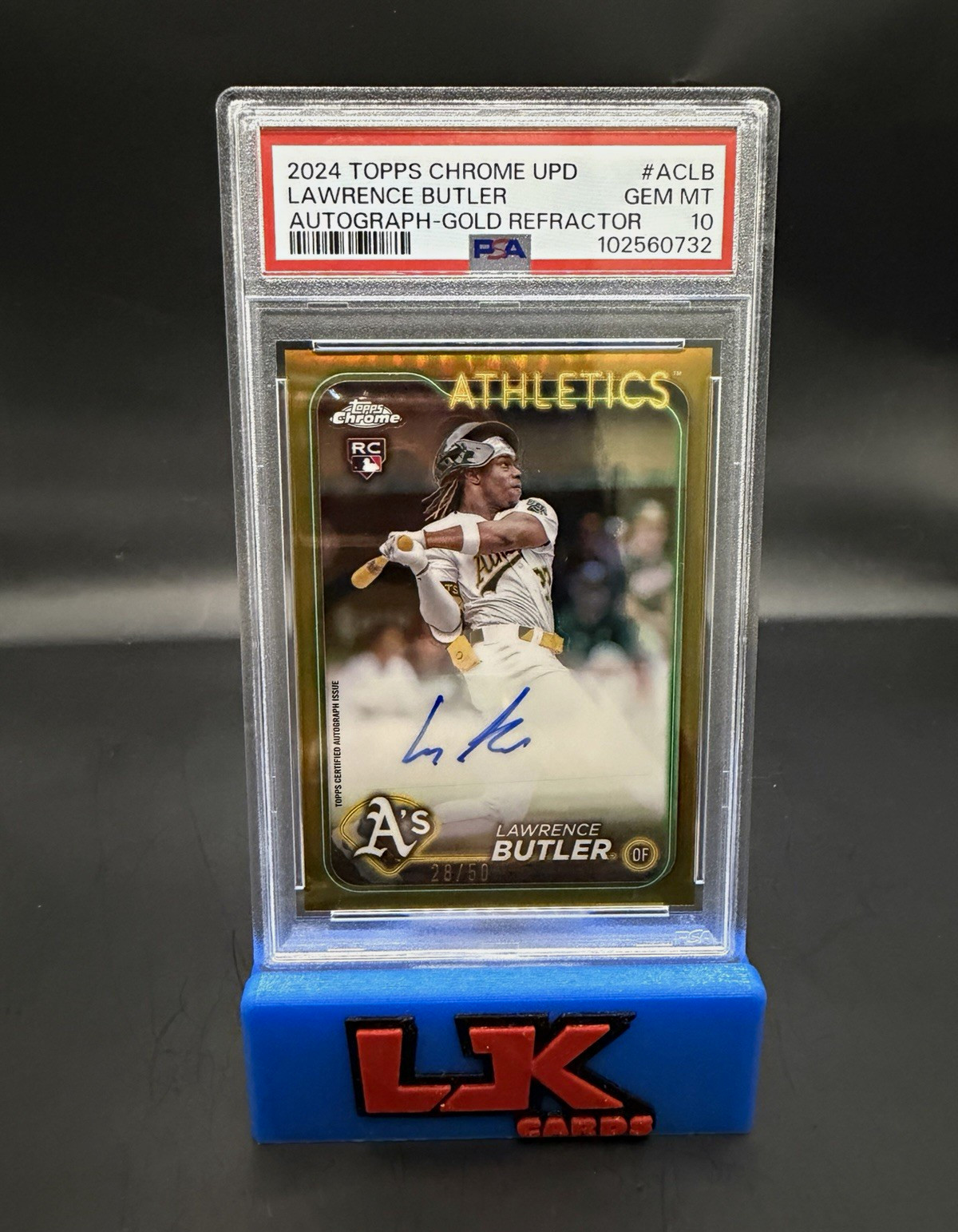 2024 Topps Chrome Update Lawrence Butler Autographs Gold Refractor /50 PSA 10 view 1