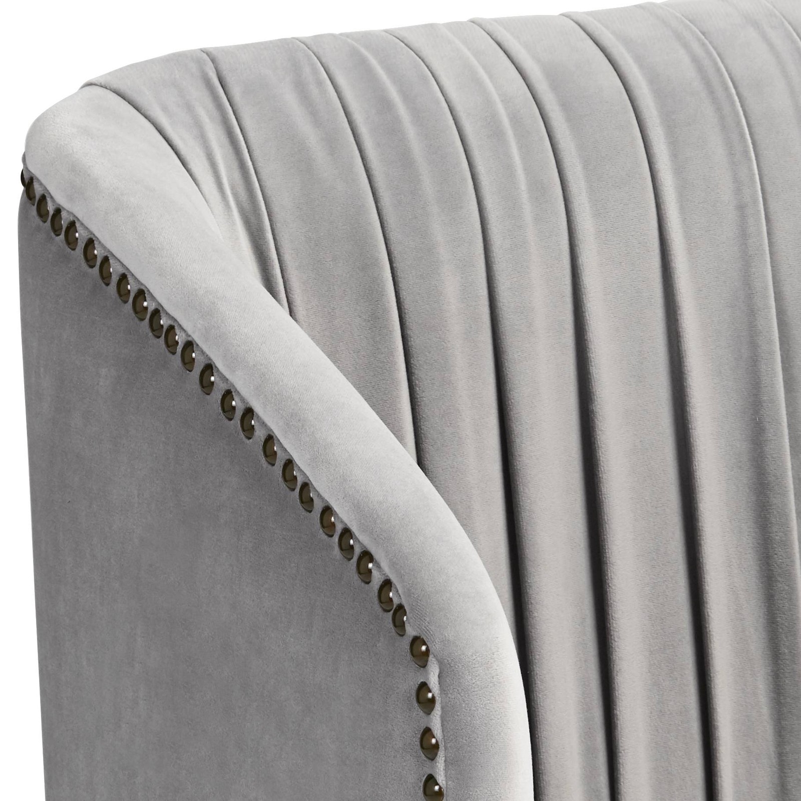 55 Downing Street Caroline 24" Wide Gray Velvet Pleat Modern Armchair