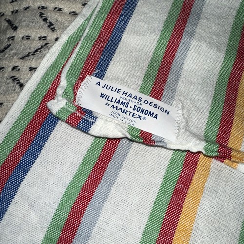 Set 2 Vintage Williams Sonoma Martex Cotton Kitchen Tea Towel Julie Haas Design - Picture 1 of 4