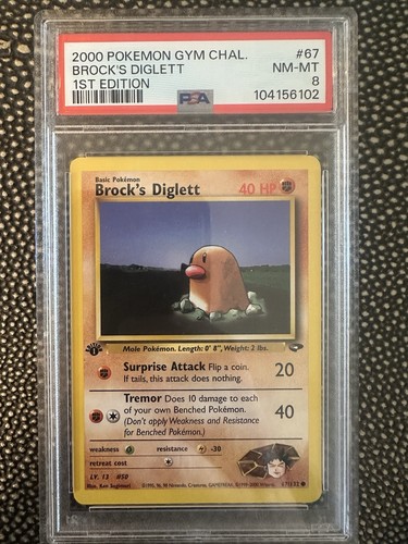 Brock's Diglett (1st Edition) graded PSA 8 for sale on eBay