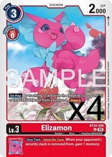 4X Digimon Card Game Elizamon BT24-008 Uncommon NM