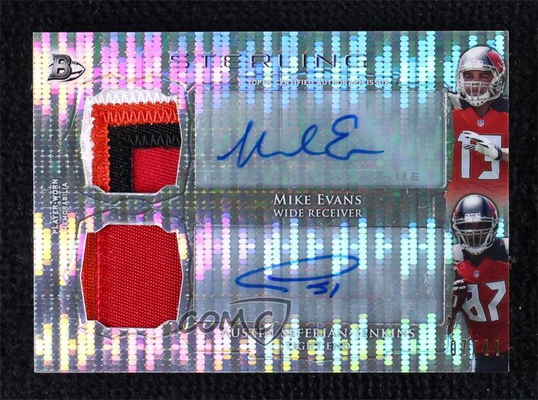 2014 Bowman Sterling 7/44 Mike Evans RPA Rookie Dual Patch Auto RC 12x6