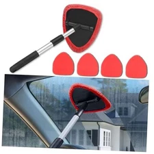 Windshield Cleaner Tool - Portable Car Interior Window Cleaning Kit with Red