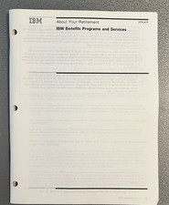 IBM Vintage 1996 Employee Handbook Brochure About Your Retirement