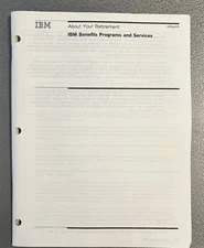 IBM Vintage 1996 Employee Handbook Brochure “About Your Retirement”