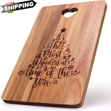 Christmas Gift for Her Women Charcuterie Board 13"L x 8"W, natural wood 