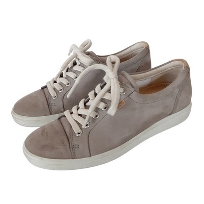 Ecco Soft 7 Sneakers Genuine Leather Lace Up Sneakers Taupe Womens 7 Athleisure