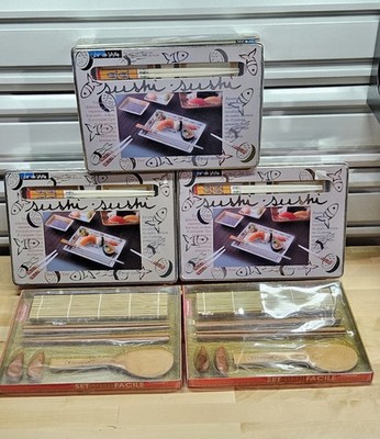 Joie de Vivre Sushi Kits Vintage Porcelain Plate Set of 4 (Total Of 3 Kits)
