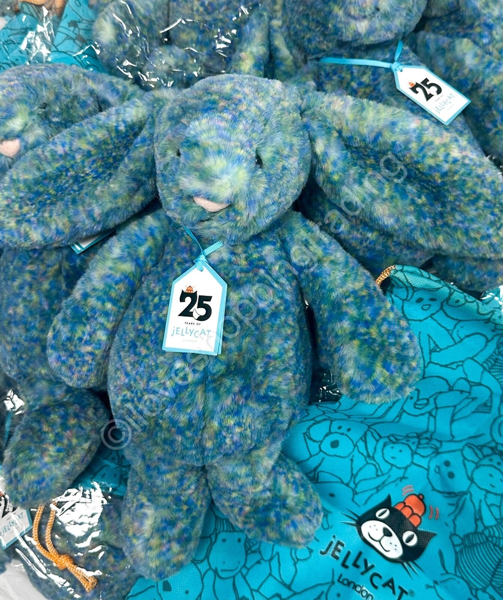 JELLYCAT 25 YEARS ANNIVERSARY BASHFUL LUXE BUNNY RABBIT AZURE
