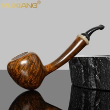 MUXIANG Briar Smooth Pickaxe Pipe Wooden Tobacco Smoking Pipe Cumberland Stem