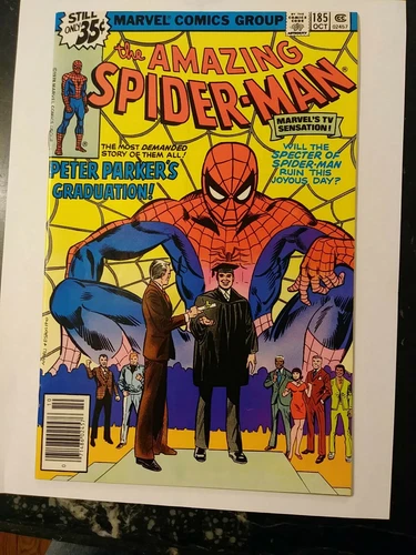 Amazing Spider-Man #185 Peter's Graduation 1978 VF 8.0  2nd White Dragon HOT KEY