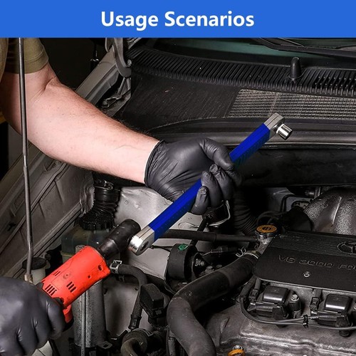 3/8" Offset Extension Wrench, 15" Impact Ready Socket Wrench Tool with Blue - Picture 6 of 7