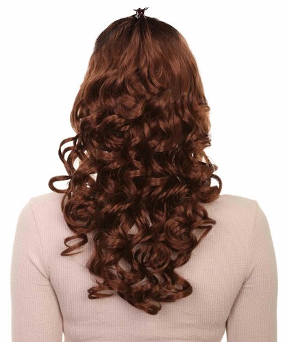 Womens Angel Brown Wig | Long Curly Glamour Cosplay Halloween Wig HW-102 - Picture 4 of 8