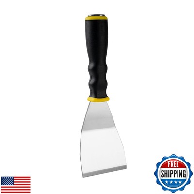 Mister Rui 3'' Bent Scraper, Heavy Duty Paint Scraper Tool with Pole Socket Ha
